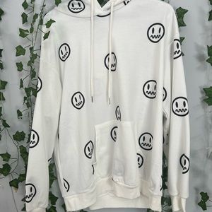 White and black SHEIN graphic hoodie
